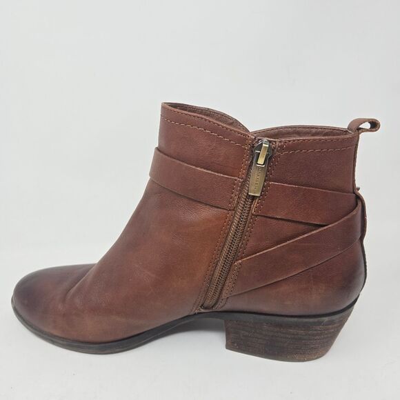 VINCE CAMUTO Booties Women's 10 M VP-Peamer Brown Leather Ankle Boots Shoes - Picture 9 of 14